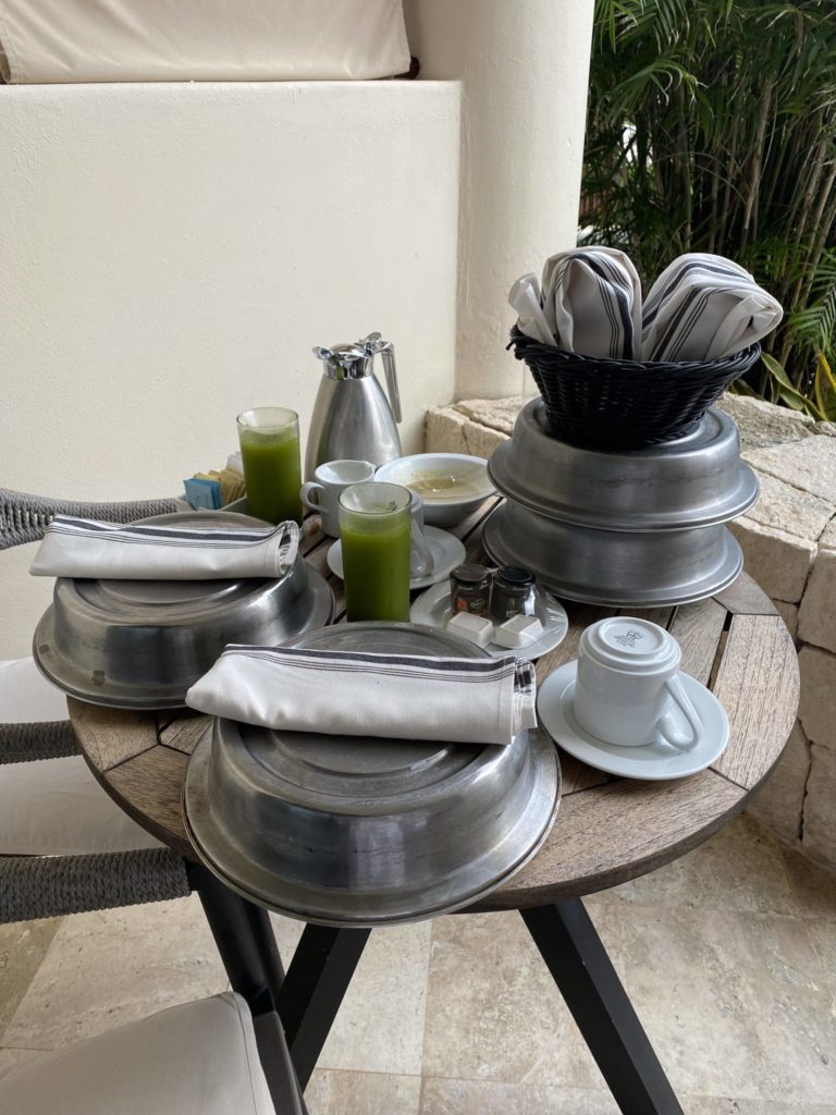 Room service breakfast one morning